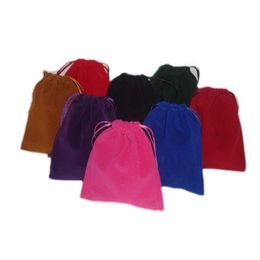 2021 NEW 100Pcs Pink Velour Velvet Bag Jewellery Pouch 7X9 cm Gift Bags High Quality Multi Colours Blue Black Red