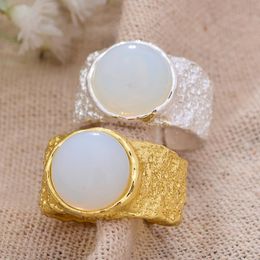 Fedi nuziali arrivo 30% argento placcato elegante pietra opale unisex gioielli a mano aperta accessori per donna uomo regali matrimonio