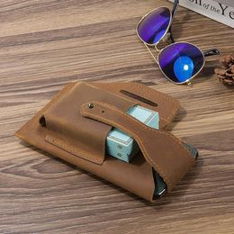 Wholesales Customized C21 Mini portable money clips First layer cowhide drawstring storage mobile phone bag men's waist bag small items change wallet