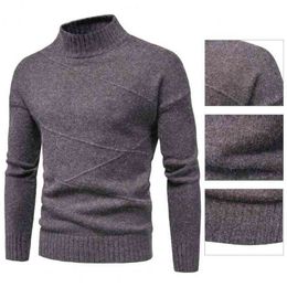Sweater Solid Colour Male Tight Men Ribbed Cuff Stripe Solid Colour Depth Sweater Streetwear L220730