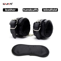 sexyy Adjustable PU Leather Plush Handcuffs Ankle Cuff Restraints Bdsm Bondage sexy Toys Goods for 18+ Adults Exotic Accessories