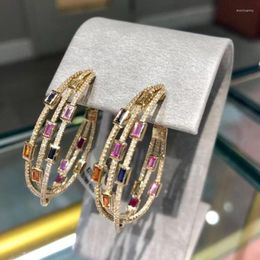 Hoop & Huggie GODKI 2022 Trendy Twist Across Earrings Dubai Colourful Women Bridal Wedding Jewellery Aperture Earring Pulseras Mujer Moda Moni2