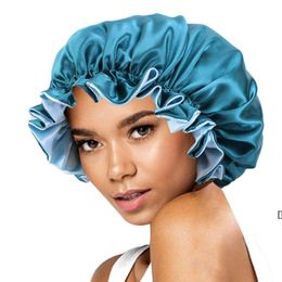 Women Lace Sleeping Hats Double Side Wear Cap Lacy Dome Nightcap Perm Hat Fashion Round Caps Hair Accessories BBA13083