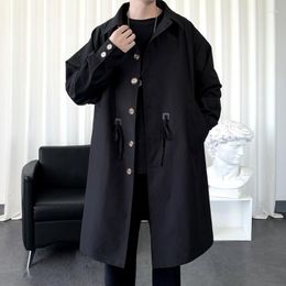 Men's Trench Coats Men Coat Classic Single Breasted Long British Style Overcoat Outwear Viol22