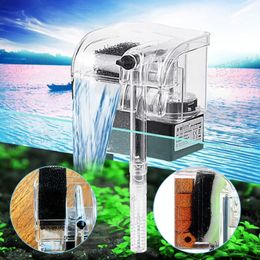 3 in 1 rium Waterfall Filter Oxygen Pump Hanging For Fish Turtle Tank Water Circulation Y200917