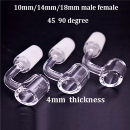 High Quality 4mm Thick Club Quartz Banger Nail 10mm 14mm 18mm Male Female for Oil Rigs Bongs Frosted Joint Quartz Oil Burner Pipe Cheapest