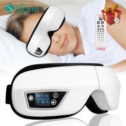 Eye Massager 6D Smart Airbag Vibration Eye Care Instrument Compress Bluetooth Eye Massage Glasses Fatigue Pouch & Wrinkle 220514