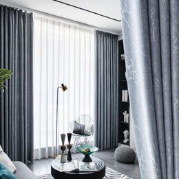 Curtain & Drapes Chenille Curtains Modern Minimalist Light Luxury For Living Dining Room BedroomCurtain