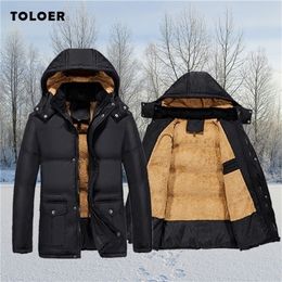 Mens Winter Jacket Warm Thicken Men Parka Coat Cotton-Padded Hooded Male Overcoat Winbreaker Detachable-Hat Outerwear 201127