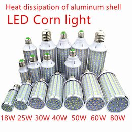 LED Bulb Aluminum shell lamp 18W25W30W40W50W 60W 80W 100W 220V E14 E26 E27 E39 E40 LED Corn light street lamp Cool Warm White H220428