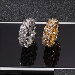 Band Rings Jewelry Hip Hop 8Mm Zircone Ring Fl Diamond Cuban Link Personalized Fashion Bling Cz Finger Q308Fz Drop Dhhkf