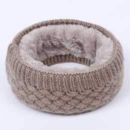 chunky knit infinity scarf Canada - Women Men Fashion Female Winter Warm Scarf Solid Chunky Cable Knit Wool Snood Infinity Neck Warmer Cowl Collar Circle
