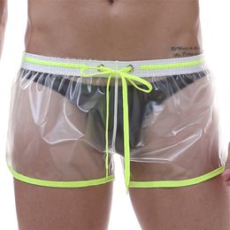 Men Transparent Swimwear Mens Swimming Shorts for Men Waterproof Swim Trunks Man Beach Bathing Suit Boxers(no briefs) 220505