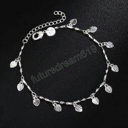 Charm Silver Bracelets for Women Heart card Chain Fashion Wedding Party Girl student Christmas Gifts fine Jewelry