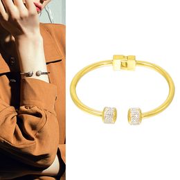 Bracelet for Women Fashion Couple Bangles Titanium Steel Man Customized Designer Custom Charm Luxury Gold Color Punk Natural Stones Fashion Indian Style Girls