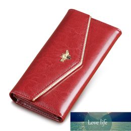 Vintage simple Women's Long Genuine Leather Wallet Multi-Functional Anti-Magnetic Cowhide Wallet