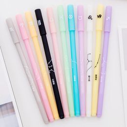 Gel Pens T Korea Stationery Creative Jelly Color Twelve Constellation Neutral Pen 0.5mm Black Signature Full Needle