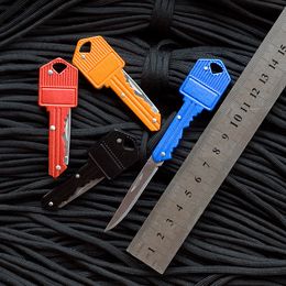 Mini Heart Shape Multifunctional Key Chain Knife Mini Folding Knife Fruit Knife Outdoor Sabre Swiss Self-defense Knives EDC Tool Gear