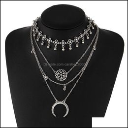 Pendant Necklaces Pendants Jewellery Fashion Bohemia Vintage Women Mti Layered Collars Statement Maxi Necklace Drop Delivery 2021 Xw3Q0