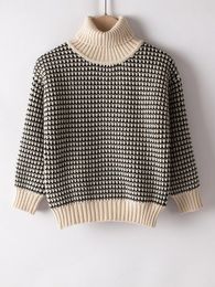 Toddler Boys Turtleneck All Over Pattern Sweater SHE