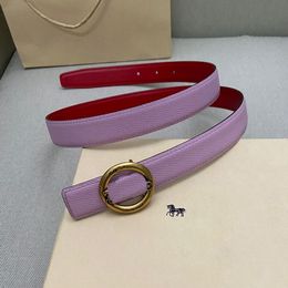 2.5cm classic belts for women designer with top cowhide pink white ceinture horse-drawn leather buckle belt