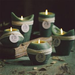 Matcha Scented Candle Decoration 30hours Romantic Candles Birthday Candle Light Christmas Wedding Smokeless Tealight T200601