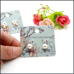 100Pcs/Lot 5*4.5Cm Paper Ear Studs Card Hang Tag Jewelry Display Earring Marking Garment Prices Label Tags Can Custom Logo Drop Delivery 202