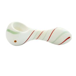 Mini 8cm Tobacco Scoop Pipe Glass Pipe Pipes With Red And Green Stripes For Smoking Accessories