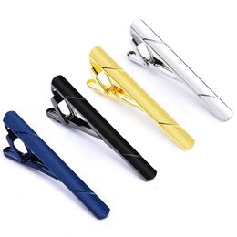 Tie Clip For Men Metal Copper Simple Bar Clasp Practical Black Navy Blue Necktie Mens Classic Clips Clamp Pin Jewelry