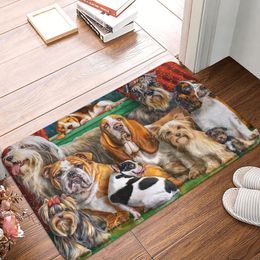 Carpets Cute Dog Doormat Bathroom Printed Soft Kitchen Balcony Carpet Animal Anti-slip Floor Rug Door Mat Foot Pad