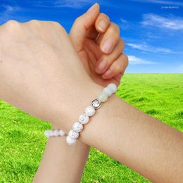 Link Chain 2Pcs/Set Natural Stone Couple Magnetic Attraction Ball Bracelet For Women Men Stainless Steel Friendship Bracelets Jewellery Gift