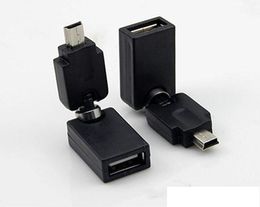 Degree Rotation USB 2.0 female to mini Pin male OTG Adapter Swivel Twist Angle Car Stereo