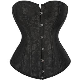 Corset Top for Women Lingerie Bustiers Sexy Bustiers Overbust Gothic Abiti Gothic Halloween Vintage Plus size Espartilho Mujer Black White 220524