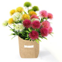 1PC Green Dandelion Artificial Flowers Real Touch 25cm Plastic Fake Flowers Plants For Home Room Decor Party Wedding Decoration C0628G02