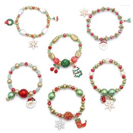 Beaded Strands Fashion Christmas Dainty Bracelets Delicate Bracelet Pendans Drop Ornaments Multicolor Jewellery For Party Inte22