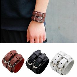 Link Chain Fashion Leather Bracelet For Men Bracelets Wide Multi Layer Wristband Cuff Inte22