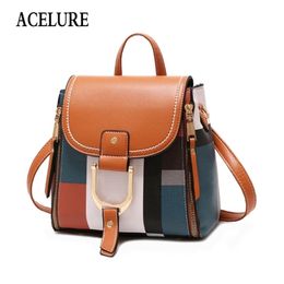 ACELURE Designer Women Leather Backpacks Female School BagS for Teenager Girls Travel Back Bag Retro Bagpack Sac A Dos Y201224