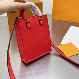 Mini Tote Shopping Bag Women Small Handbag Purse Shoulder Crossbody Bags Embossed Letter Clutch Removable Strap Phone Pouch 06