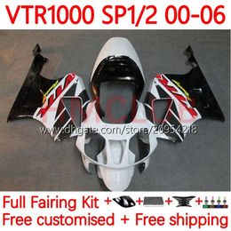 Bodywork Kit For HONDA VTR1000 RC51 SP1 SP2 RTV1000 2000-2006 Bodys 110No.21 VTR-1000 00 01 02 03 04 05 06 VTR 1000 2000 2001 2002 2003 2004 2005 2006 Fairing black white