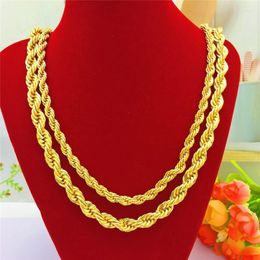 Chains Gold Chain Necklace Hiphop 6MM/8MM Thick Twisted Mens Boys Jewellery Gift Drop Godl22