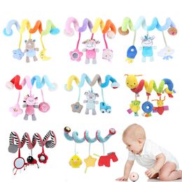 Educational Baby Rattles Mobiles Toys For Children Infant Activity Spiral Bed Crib Stroller Toy Car Seat Hanging Toys With Bells 220531