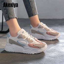 spring Sneakers Women Thick Bottom Daddy Shoe Round Toe Breathing Leisure Female Vulcanize Shoes s267 220812