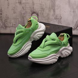Green Korean Fashion Orange Summer Platform Casual Board Shoes Cushioning Street Style Mesh Tennis Sport Sneakers for Me