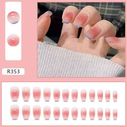 french red nails Australia - Newly 24pcs Red False Nails French Long Press On Nails Elegant Fingernails Stickers Artificial Nails Salon DIY Art W220413