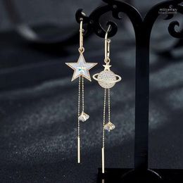 Dangle & Chandelier Long Earrings Temperament Universe Stars Moon Women's Fashion Korean Style Tassel Asymmetrical PersonalityDangle Mil