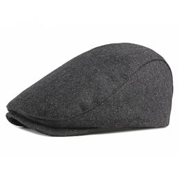 Berets Blank Wool Winter Ivy Cap Retro Men Sboy Hat Vintage Duckbill Peaked Gatsbay Plain Flat Warm Visor DropshipBerets