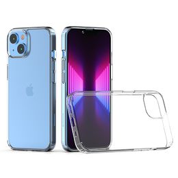 Phone Cases For iPhone 15 Plus Pro Max 14 13 Pro 12 Mini 11 XS Max XR 7 8 SE2 1.5mm Clear Transparent Acrylic TPU Shockproof Mobile Cover Back Shell D1