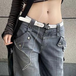 Belts Kawaii Star Rhinestone Belt Women Jeans Buckle Vintage 2000s Grunge Indie Aesthetic Y2k Accessories Korean FashionBelts