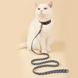 Dog Collars & Leashes Pet Products Floral Printed Collar Leash Adjustable Universal Multi Pattern Cat Accessories Soft Cute Buckle Puppy Col