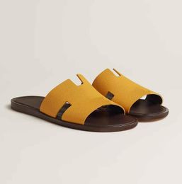 Cheap Fashion Summer Luxury Izmir Sandals Shoes Calfskin Leather Men Slippers Slip On Beach Slide Flats Boy S Flip Flops Sandalias EU Original Box High